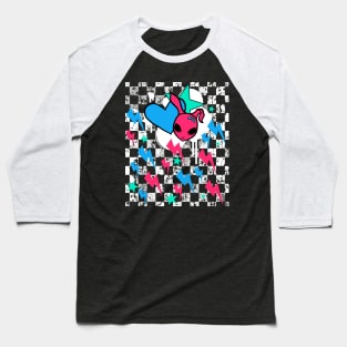 Rock Bunny Checkerboard (Light Version) Baseball T-Shirt